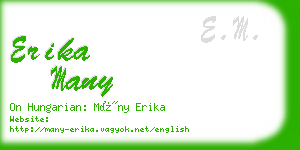 erika many business card